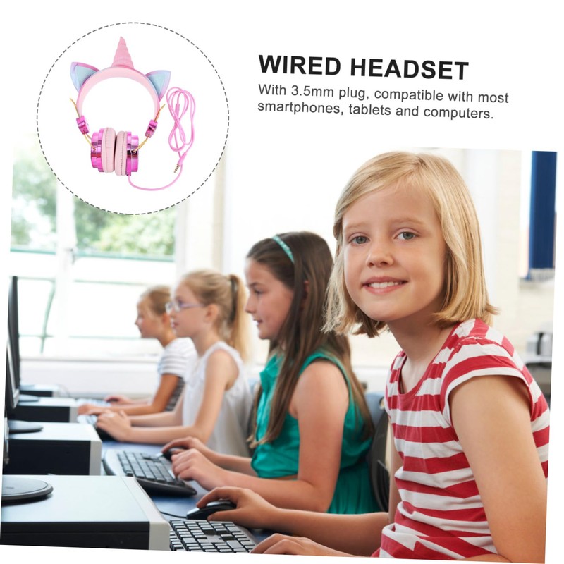 Operitacx Comfortable Protein Earmuffs Cat Ears Unicorn Horn Headset for