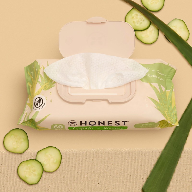 The Honest Company Hydrate and Cleanse Naturally Scented Wipes, Cleansing
