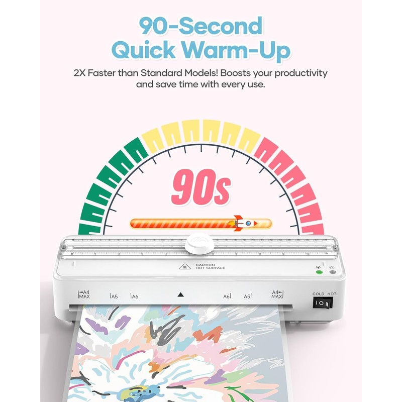 Laminator Machine with 40 Pack Letter Size Laminating Pouches (8.5"