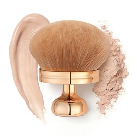 Brocha De Maquillaje Corporal Extragrande Para Autobronceador, Maquillaje De Piernas Y Bronceador Brocha Kabuki De 80 Mm De Ancho Con Cabezal Redondo 