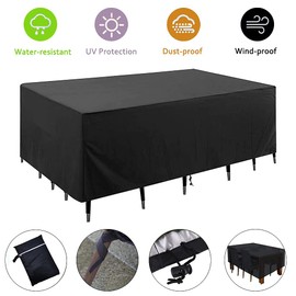 DUEBEL Patio Furniture Set Cover Outdoor Sectional Sofa Set Covers Outdoor Table and Chair Set Covers Water Resistant (124" L x 63" W x 29" H)