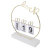 Metal Desk Calendar Modern Creative Tabletop Flip Calendar with LED