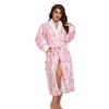 RONGTAI Plush Fleece Bathrobe for Women, Long Robe with Two