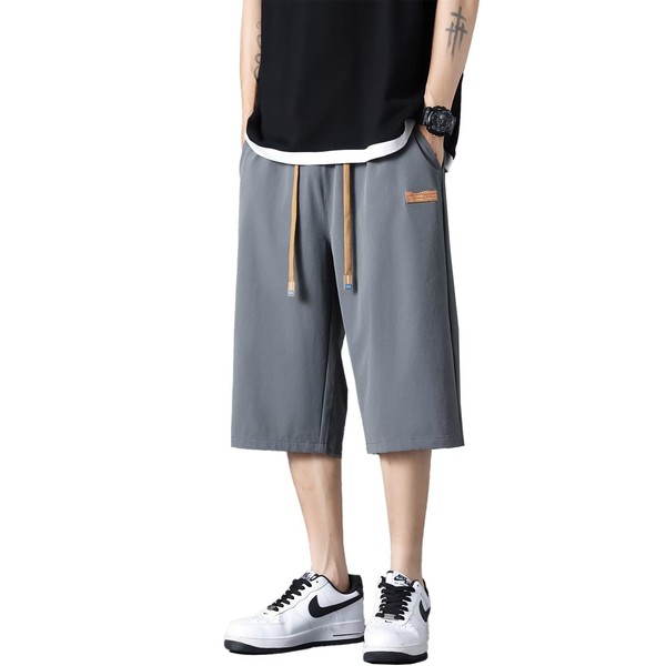 Running sheep ミディアムパンツ メンズ 冷感 7分丈 半ズボン クロップドパンツ ジャージ下 カジュアル