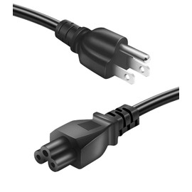 Laptop AC Power Cord 3 Prong Cable 6 Ft for Dell IBM Hp Asus Sony Lenovo Compaq Toshiba Acer Gateway Notebook Computer Charger Cord, 18AWG IEC-60320 IEC320 C5 to NEMA 5-15P