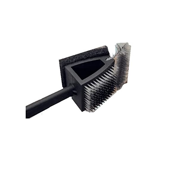 Pro Grade Stainless Steel Grill Brush with Scouring Pad