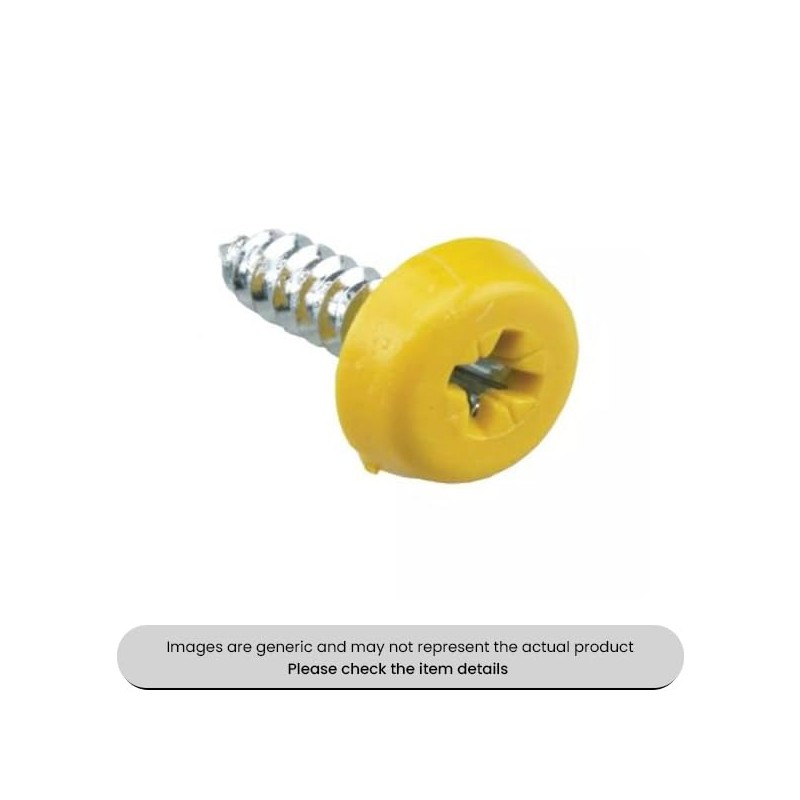 Zinc Plated No. Plate Fixings Yellow Plastic Headed Screws 3/4"