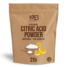 MB Herbals Citric Acid Powder 2 lb | 100% Pure Anhydrous Fine Granulated Citric Acid Powder | Food Preservative Flavor Enhancer
