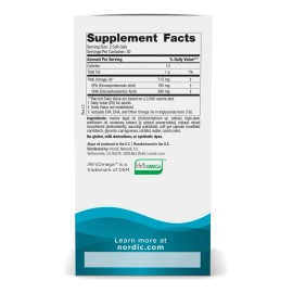 Nordic Naturals Suplemento Algae Omega Vegano, 715 mg De Omega, 60 cápsulas para 1 mes