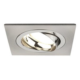 Ledvion Seville LED Recessed Spotlight, Stainless Steel, 5 W, 2700 K, Diameter 92 mm, Dimmable, Square, Easy Installation, Ceiling Spotlight, Recessed Spotlight Frame