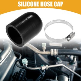 Partuto 1 Set 45mm 1.77" ID Universal Silicone Coolant Cap Intake Vacuum Hose End Plug - Car for Coolant Heater Bypass Vacuum Water Port - Silicone Black