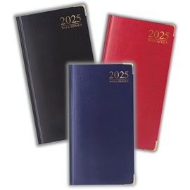 2025 DIARY SLIM LINE WEEK TO VIEW WITH METAL EDGE (Black)