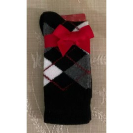 Charter Club NWT "A Touch Of Cashmere" Charter Club - Black, Gray Argyle- One Size MSRP $14