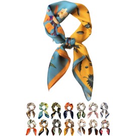 TERTIS Women's Scarf, Silk-like, 27.6 x 27.6 inches (70 x 70 cm), Square, Bandana, Neckerchief, Casual, Work, Office, Versatile, Spring, Summer, Autumn, Bag Decoration, Hair Ornament, Satin Fabric
