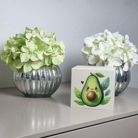 Smiling avocado money box made of wood, cute avocado money box made of wood, green, healthy fruit motif, ideal for vegetarianism fans, delicious design