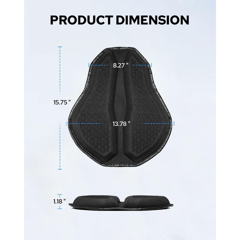 Benlari Motorcycle Seat Cushion, Universal Motorcycle Gel Seat Pad Large