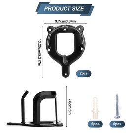 BOXOB Pack of 2 Bridle Holders, Horse Bridle Hooks, Metal Wall Mount with Pipes and Screw for Saddle Room, Barn, Stable (Black)