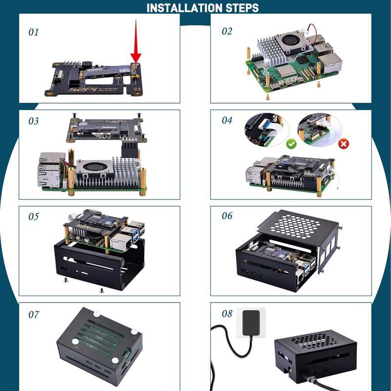 GeeekPi Raspberry Pi 5 Case with PD 27W Power Supply