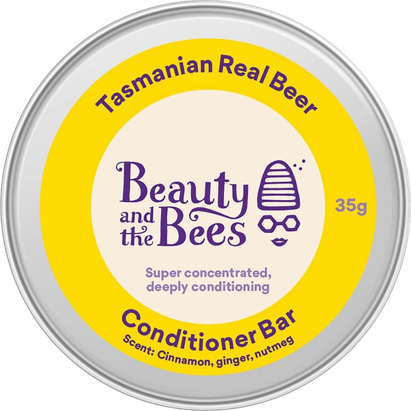 Real Beer & Honey Hair Conditioner Bar | 100% Natural | Solid Conditioner Bar | Moisturizes & Detangles | Chemical Free Handmade by Beauty and the Bees in Tasmania Australia