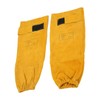 Pair Welding Sleeve Cowhide Wearproof Heat Resistant Golden Yellow for