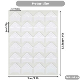 240 Pieces Photo Corners Self Adhesive Photo Corner Stickers, Scrapbook Picture Corners, Acid Free Self-Adhesive Photo Mounting Corners for DIY Scrapbooking Photo Album Journal Diary, 10 Sheets