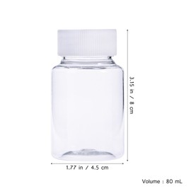 ULTNICE The bottles of the pack of 10 80 ml pill bottles fill the clear plastic bottle with the white base.