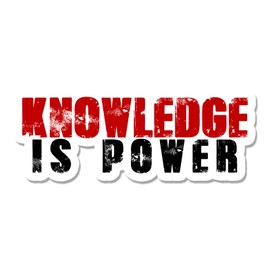 Bargain Max Decals Knowledge is Power Window Laptop Car Sticker 4" Wide