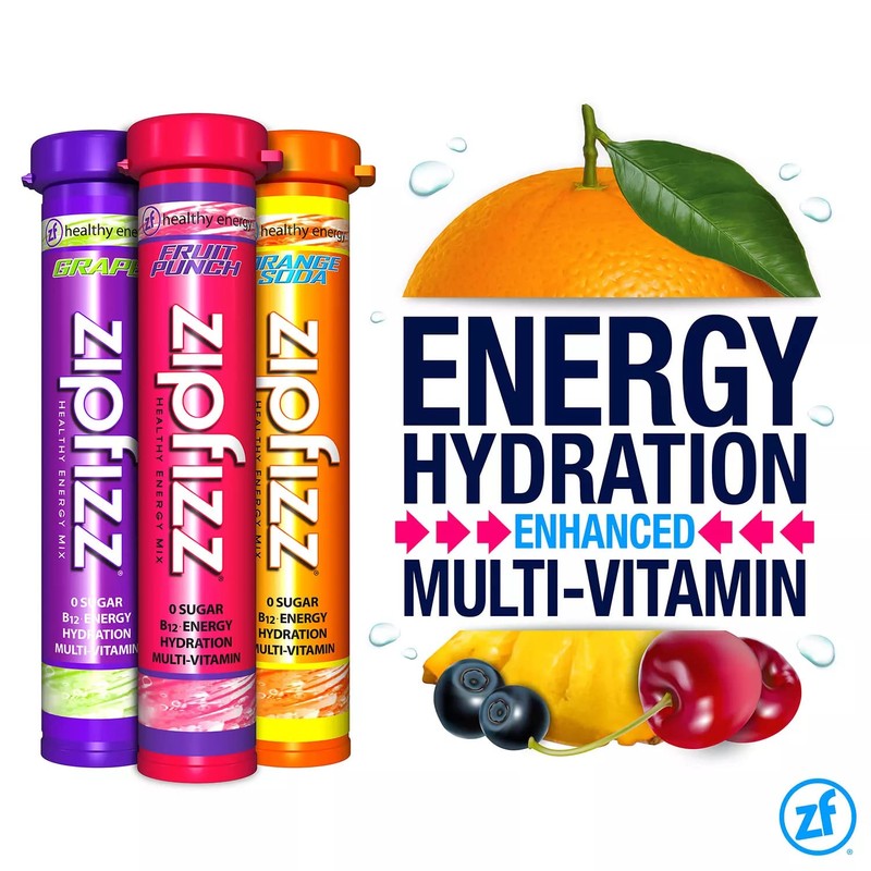 Zipfizz Energy Drink Mix, Electrolyte Hydration Powder with B12 and