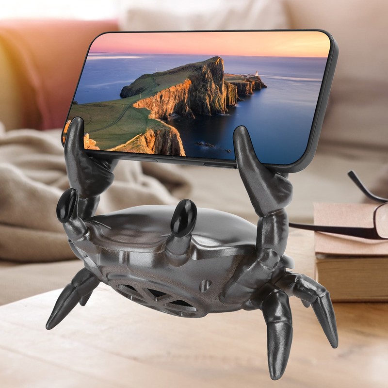 2 in 1 Mobile Phone Stand Bluetooth Speaker Crab Shape