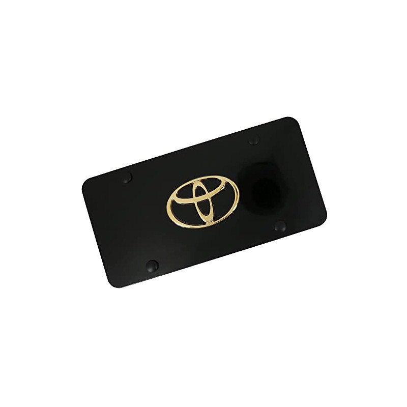 Au-TOMOTIVE GOLD Logo License Plate for Toyota (Gold on Black)