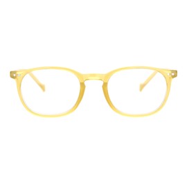 PASTL Womens Reading Glasses Yellow Keyhole Frame Magnified Clear Lens +1
