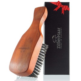 ZilberHaar Major - Hair & Beard Brush - Natural Boar Bristles and Pear Wood - All Beard and Hair Types - Best for Medium to Thick, Long Beards - A Must-Have Grooming Tool for Men who Like it Big