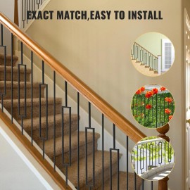 LMYYGOO 10-Pack LMYYGOO Wrought Iron Balusters - Square/Straigh