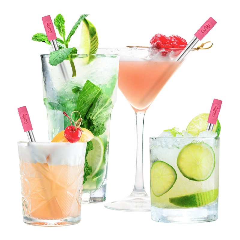 Final Touch GoSip 3-in-1 Reusable Stainless Steel Drinking Straws with