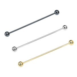 3PCS Classic Ball Head Brass Shirt Collar Bar Tie Pins Set for Men Wedding Business with Gift Box (Ball Head)