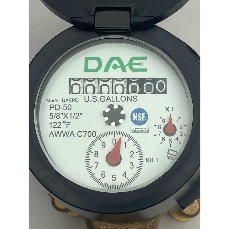 DAE PD-50 Non Lead NSF61, IP68 Positive Displacement Water Meter,