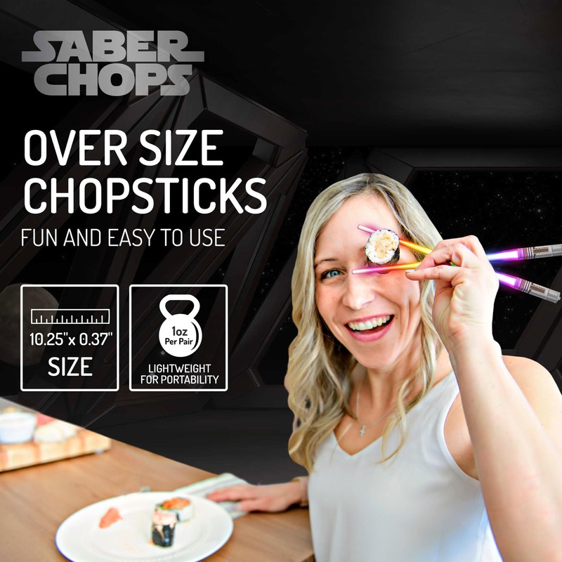 Lightsaber Chopsticks Light Up STAR WAR LED Reusable 9 Colors