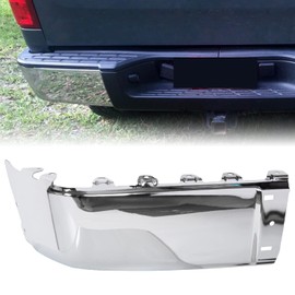 KUAFU Rear Bumper End Cap Compatible with 2007-2014 Chevy Silverado GMC Sierra 1500 2500 3500 Replacement for 15284307 GM1104149 W/O Sensor Hole Steel Driver Side Chrome