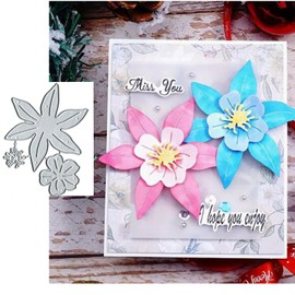 DDeehs Christmas Flower Leaf Metal Die Cuts,Spring Flower Petal Frame Edge Cutting Dies Cut Stencils DIY Scrapbooking Decorative Embossing Paper Scrapbooking Card Making, silver