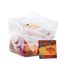 Turkey Brine Bags, 26"×22", 2 Pack, Holds up 35lbs, Thicker Brining Bags with Double Zip Lock & 2 Cotton Strings , Extra Large Brine Bag Fits for Turkey, Chicken, Beef, Fish, Lamb, Pork