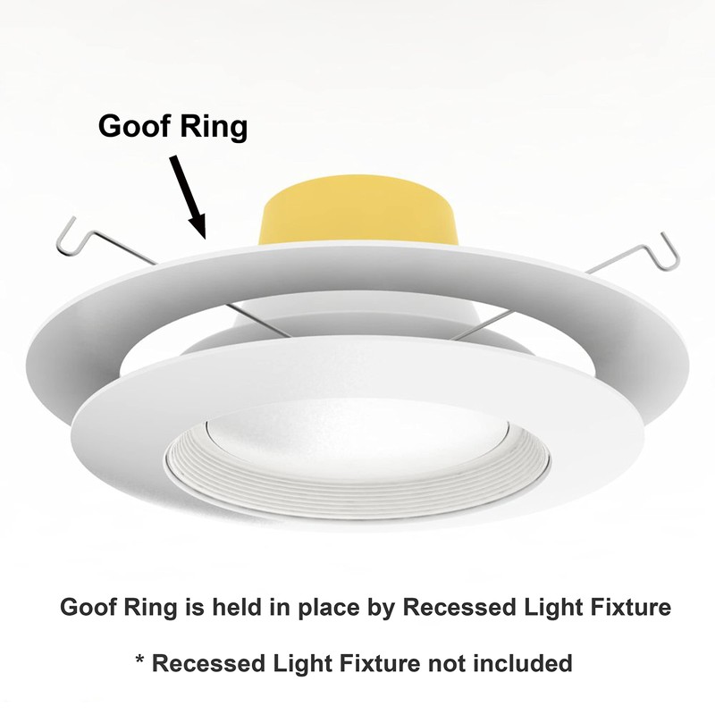 8 Pack Gloss Oversize Goof Trim Ring for Recessed Can