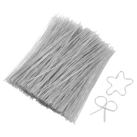 sourcing map 8 Inch Twist Ties, Metallic Twist Ties, Reusable Plastic Coated Twist Ties for Bakery, Candy Bags, Coffee Bags, Goodie Bags, 1200 Pack, Transparent