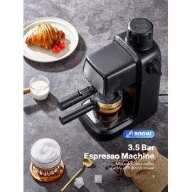 Reemix Espresso Machine 3.5 Bar, 800W Compact Size Coffee Maker with Steam Wand, 4 Cups Cappuccino & Latte Machine for Home and Office