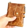 Alkenred Small Wallet Women Leather Chain Compact Card Holder Zipper