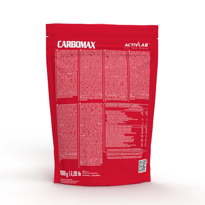 Activlab CARBOMAX 1000g, Kohlenhydrat mit Vitaminen, Energie und Glykogenauffüllung, für