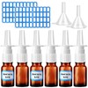 ZHWKMYP 10 Pcs Nasal Spray Bottle, 10ML/0.35OZ 6 Pcs Refillable
