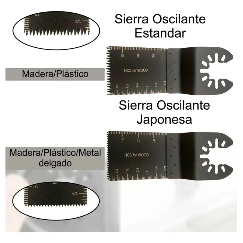 Juego Hoja Sierra Oscilante Metal 20pza Madera Segueta Multiherramienta 2