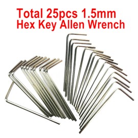 ZQToday 25pcs 1.5mm Allen Wrench sets,1.5mm Hex Key Wrench set,1.5mm Hex Driver allen key Door Key L Shaped hex wrench set 1.5mm hex wrench