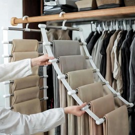 2 Stück Hosenbügel Kleiderbügel Platzsparend, Kleiderbügel Für Hosen, Faltbare Hosenbügel,Kleiderschrank Organizer,Platzsparende Kleiderbügel für Hosen,Jeans, Schals, Handtücher,Krawatten