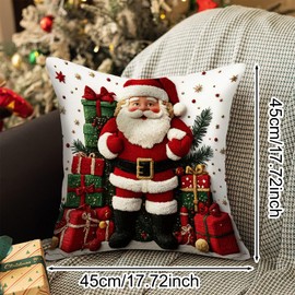 BSITSSS 2 Pieces Christmas Cushion Covers, 45x45cm, Rabbit Elk Christmas Cushions, Xmas Cushion Covers Old Man, New CHRIstmas Pillows, ChristmasPillowCases for Holiday Xmas Decor